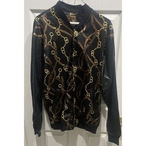 FLAUCY Jacket Black Mens Large Snap Made In USA